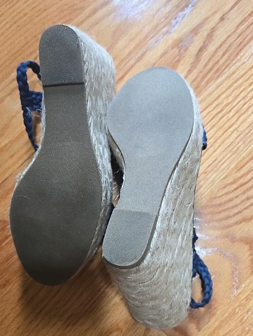 Steve Madden Navy Braided Wedge Sandals